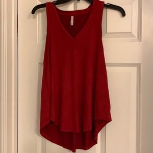 Red suede like material shirt